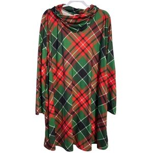 Southern Stitch Plaid Christmas Red/Green Dress/Top Womens Ladies XXL